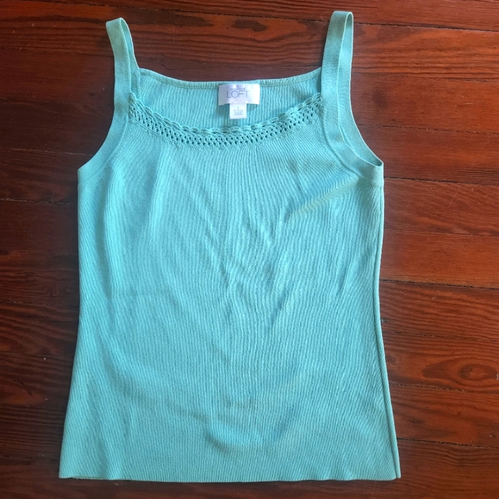 LOFT Seafoam Green Knit Tank